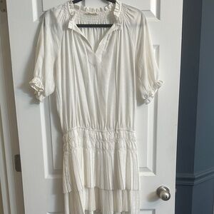 Elegant White Ruffled Women's Top